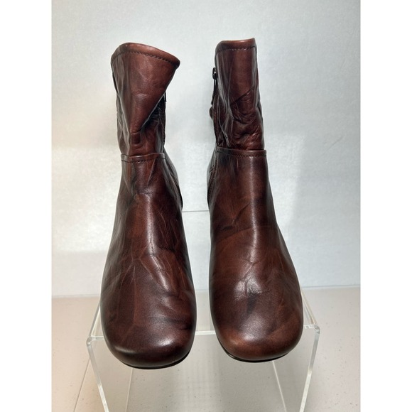 Josef Siebel Women’s Brown Leather Boho Ankle Boots Side Zip EU 40 US 9 - Picture 4 of 14